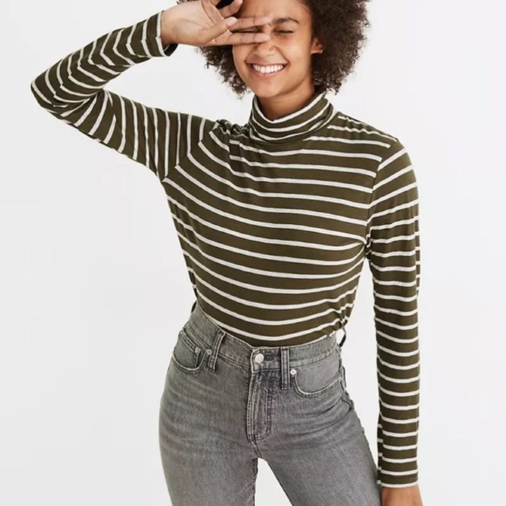 MADEWELL: Whisper Turtleneck in Esme Stripe